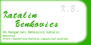 katalin benkovics business card